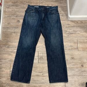 Express Dark Indigo Relaxed Jeans 34 X 32
